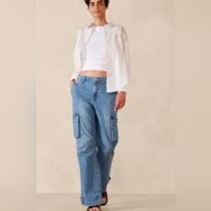 Banana Republic Factory Barrel Cargo High Rise Jean Sz 29